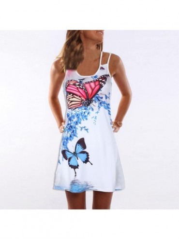 Cover-Ups Women's Summer Sleeveless Mini Dresses Vintage 3D Floral Print A Line Beach Tank Top Dress Sundress for Women 12 - ...