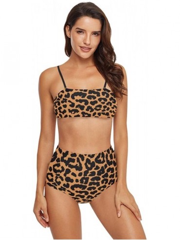 Sets Womens 2 Piece Swimsuits High Waisted Bathing Suits Bikini Set - Animal Leopard Print - CU18UG4DE64 $51.02
