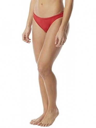 Racing Swim Bundle TYR Women's Solid Bikini Bottom & Swimming Earplugs - Red - CX18SZYND95 $35.32