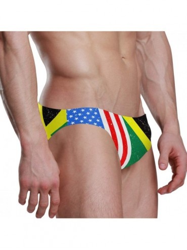 Briefs Barbados Flag Men's Swim Briefs Bikini Sexy Thong Swimsuit Board Surf Shorts Boxer Trunks Swimwear - Usa Flag Jamaican...