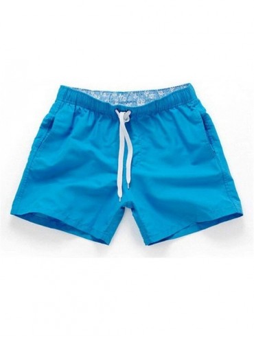 Racing Pocket Quick Dry Swimming Shorts for Men Swimwear - Blue - CC18SLLUMAM $56.36