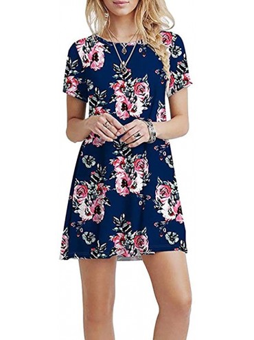 Cover-Ups Women's Cold Tunic Top Swing T-Shirt Blouse Loose Dress With Pockets S - F - C018U772HZH $33.28
