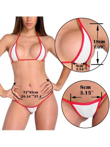 Sets Micro Bikini Mini G-String Thong Bathing Suit Extreme Bikinis Swimsuit Women - White Sheers - CE19CIL89XQ $19.22