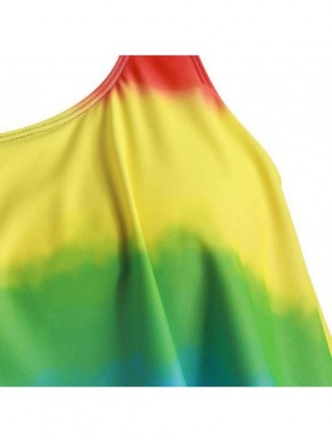 Rash Guards Women's Bikini 2Pc Ruffled Swimsuits Tankini Set - Zz-4 Multicolored - CP1908WW5I5 $16.83