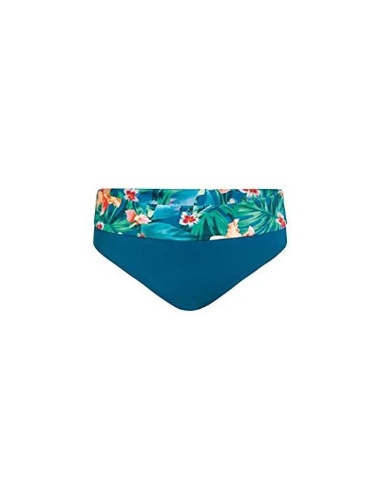 Tankinis Women's Mauritius High-Waist Brief Swim Panty - Teal / Multi - CJ199LUCAEH $40.12