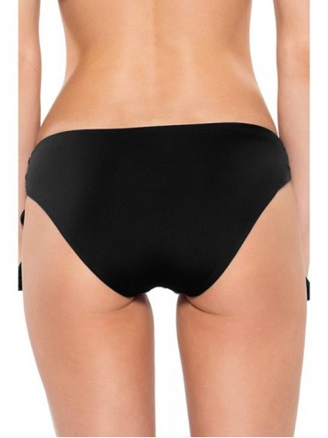 Tankinis Women's Socialite Loop Tie Side Hipster Bikini Bottom - Black - CY18W7AKM8Q $94.44