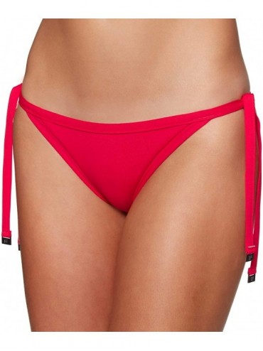 Bottoms Women's Brazilian Tie Side Bikini Bottom Swimsuit - Seafolly Chili - CY18H8GG4YY $52.83