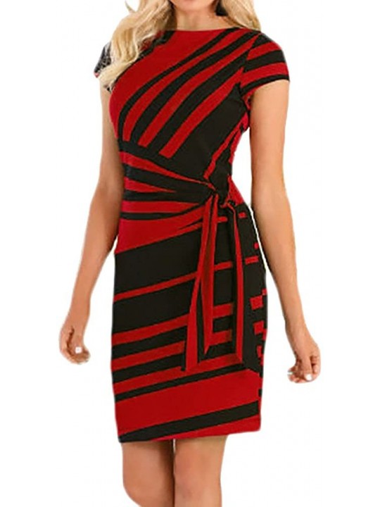 Cover-Ups Women's Elegant Print O-Neck Mini Party Dress Plus Size - Z-3 - CY18TCZTOZE $14.94