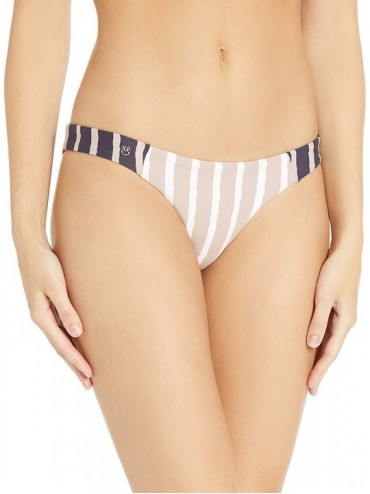 Bottoms Women's Love Affair Reversible Signature Cut Bikini Bottom Swimsuit - Purple Palm Stripe - CG18K7RT8A4 $81.79