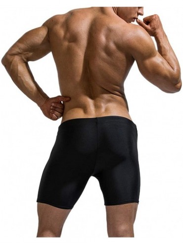 Briefs Men's Stripe Sexy Nylon Breathable Bulge Briefs Swimming Trunks Swim Cap Suit - 04 Blue - CV18SM0EG52 $32.09