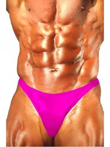 Briefs European Bodybuilding Physique Posing Trunks Swim Suit Briefs - Hot Pink - CL18GDUUXE4 $60.52