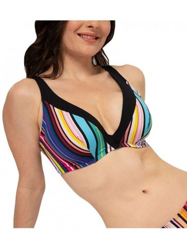 Tops Curves Tulum Non-Padded Plunge Wireless Bikini Top (D02075M) - Green - CH193EKI2SM $48.03