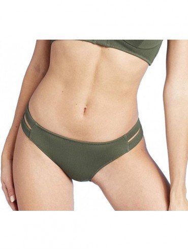 Tankinis Women's Strappy Side Cheeky Bikini Bottom - Army Green - CB19DMUERY5 $34.89