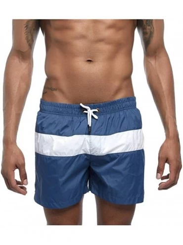 Board Shorts Men's Quick Dry Mesh Lining Stripe Shorts Swimwear Basic Swimming Trunk Surf Shorts Jogger Swimsuits Pocket - Bl...