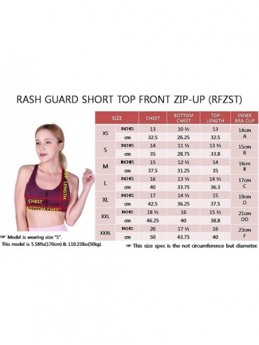 Rash Guards Women Plus Size UPF 50+ Swim Front Zip Bra Short Top Rash Guard - Grey - CV18L20SH9D $27.84