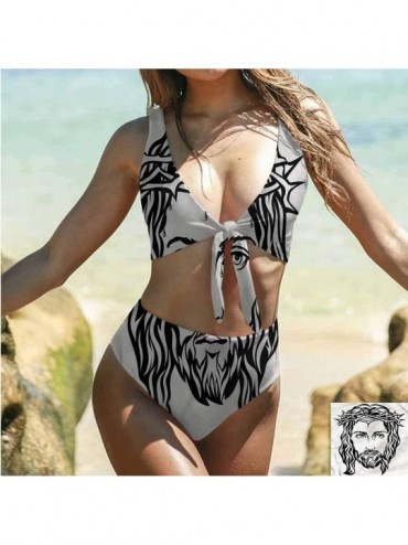 Sets Bikini Swimsuit Set Black and White- Circles Mosaic Tummy Control Swim Dress Sexy- and Classy - Multi 05 - CE1900YIS80 $...