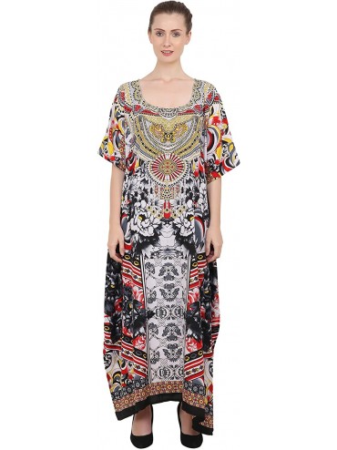 Cover-Ups Ladies Kaftans Kimono Maxi Style Dresses Suiting Teens to Adult Women in Regular to Plus Size - 133-black - CJ1929N...