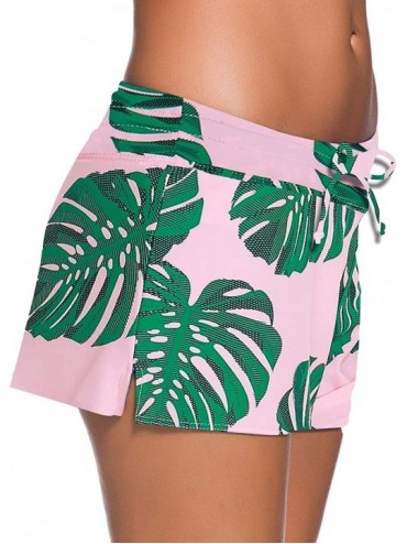 Tankinis Board Shorts Women's Swimswear Tankini Swim Briefs Swimsuit Bottom Boardshorts Beach Trunks - Size Improved-pink & G...