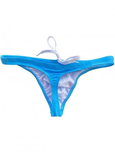 Briefs Mens Fashion Swim Bikini Thongs Swimwear - Light Blue - CV186YLN2O8 $13.35