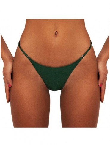 Tops Women Bikini Swim Shorts Thong Bikinis V Bottom Swimsuit Swimwear Block Party Bathing Suit - Green - CQ196ERSQHO $24.56