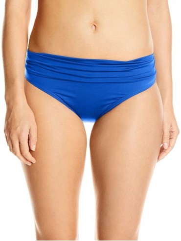 Tankinis Women's Solid Shirred Waist Bikini Bottom - Night Ocean - CD182IQTHIS $47.16