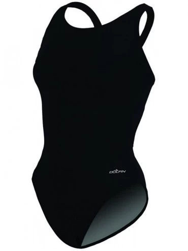 Racing Women's Team Solid Hp Back Swimsuit - Black - CZ119NW4TMD $34.20