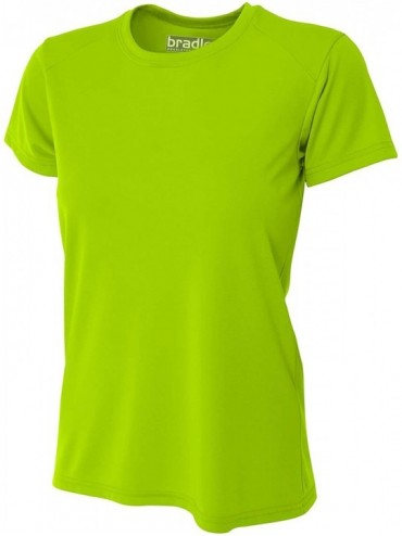Rash Guards Women's Casual Fit Short Sleeve Rash Guard Swim Shirt with UV Protection - Lime Green - CW12N8QX0V1 $13.14
