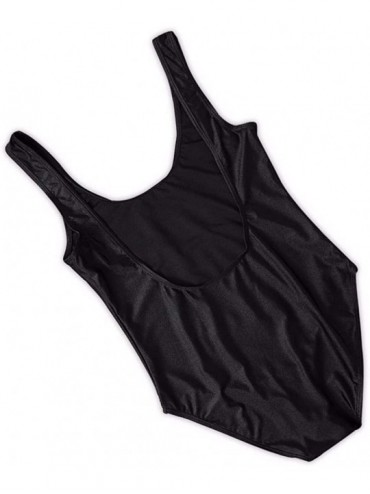 One-Pieces One Piece Swimsuit with High Cut and Low Back for Women Bathing Suits - Black-2 - CF18TXA69UA $14.90