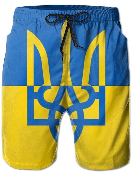Trunks Men Summer Casual Swimming Shorts Quick Dry Swimming Shorts with Pockets - Ukrainian Flag - CI198Y8H789 $34.43
