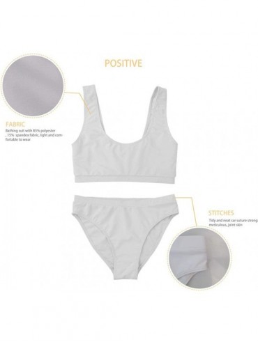 Sets Stylish Allover Print Women Cheeky Bikini Scoop Neck Sporty Top High Cut Bottom Bathing Suits - Sprinkles - CF18R7XMMZQ ...