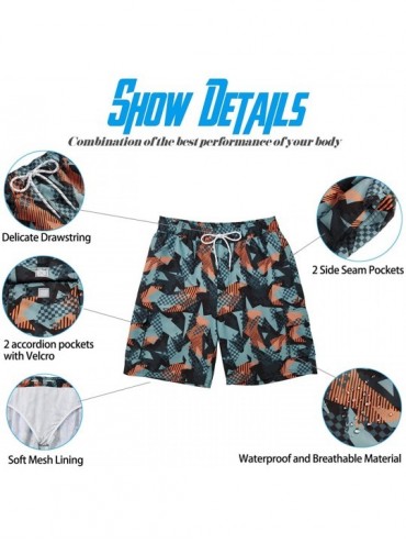 Board Shorts Mens Swim Trunks Quick Dry Beach Cargo Shorts Drawstring Waist Surf Shorts - B_camouflage Black - C018RT8WDMX $1...