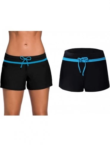 Bottoms Women Swim Shorts with Drawstring-Adjustable Quick Dry Stretch Tankini Bottom Board Short - CN18UMM7IHW $29.52