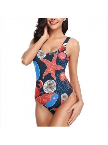 Racing Women's One Pieces Swimsuits Guns Printed Beach Suits with Soft Cup - Color_7 - CT18SYUNW5W $46.37