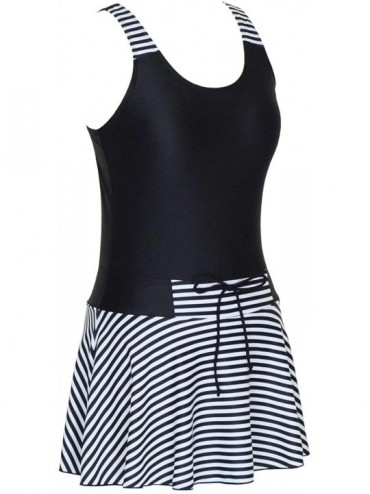 One-Pieces one Piece Swimsuit Slimming Bathing Suit Tummy Control Swim Dress - Black - CY18RDSLYUX $33.75