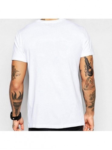 Rash Guards Mens Shirt Christmas Dinosaur Printed Classics Short Sleeve T-Shirt Tops - White 1 - CQ192OISKGR $13.52