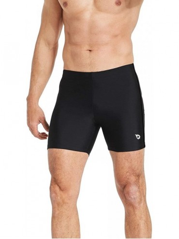 Racing Mens' Athletic Swim Jammers Quick Dry Compression Square Leg Swim Brief Swimsuit - Black - CH18R2HCW3W $47.90