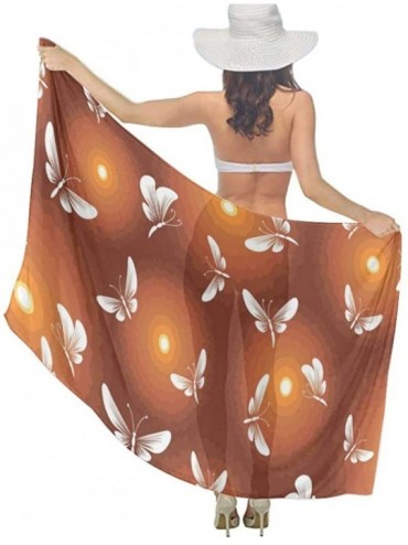 Cover-Ups Women's Chiffon Butterfly Scarf Soft Sunscreen Beach Swimsuit Bikini Cover Up Elegant Shawl Wrap for Evening Dresse...
