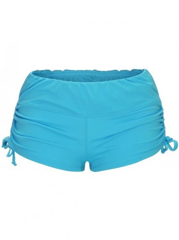 Bottoms Women's Adjustable Ties Boy Short Swim Bottoms - Sea Blue - C012DATDT0B $34.06