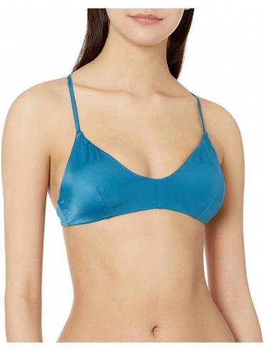 Tops Women's Solid Cross Back Bikini Top - Ocean Blue - C118M7YIMER $41.57