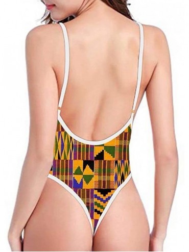 Racing Sexy Swimsuits for Women High Cut One Piece Backless Swimwear Bathing Suit(2 Sizes Smaller Than Standard) - Colorful 1...