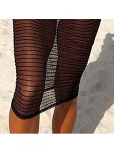 Cover-Ups Cover Up Dress For Swimwear Women Knit Sunscreen Blouse Sexy Fashion Split Straps Long Beach Beach Blouse Skirt Bla...