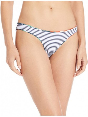 Tankinis Women's Flirt Reversible Cheeky Cut Bikini Bottom Swimsuit - Wildflower Portrait Green Flower - C118R7SXCU4 $37.87