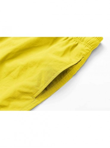 Trunks Men's Quick Dry Swim Trunks with Mesh Lining Beach Shorts Boardshorts Swim Shorts 3 Pockets - Yellow - CI197EKXA9D $18.80