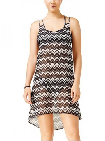 Cover-Ups Women's Chevron Print Strappy Back Swimsuit Cover Up Dress - C8182XWU0N5 $44.33