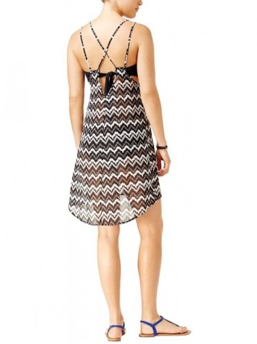 Cover-Ups Women's Chevron Print Strappy Back Swimsuit Cover Up Dress - C8182XWU0N5 $26.00