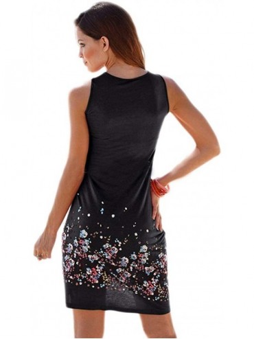 Cover-Ups Women Summer Casual Sleeveless Mini Plain Pleated Tank Vest Dresses - 3-black - CB18TIN5I27 $28.09