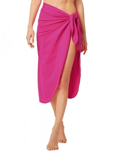 Cover-Ups Women's Beach Cover Up Luxury Nylon Spandex Sarong Dress Pareo Knee Length Bathing Suit Swimming Waist Wrap - Nylon...