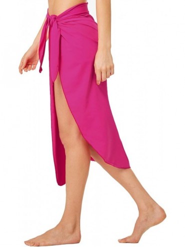 Cover-Ups Women's Beach Cover Up Luxury Nylon Spandex Sarong Dress Pareo Knee Length Bathing Suit Swimming Waist Wrap - Nylon...