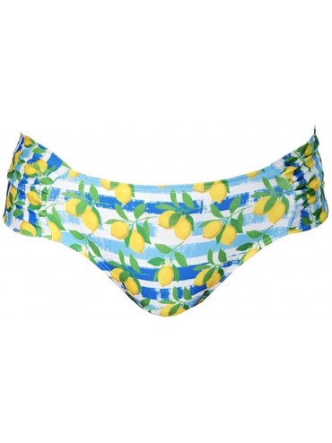 Tankinis White Stripes Lemon Brazilian Wide Side Bikini Bottom - CL19CY8SDOS $59.87
