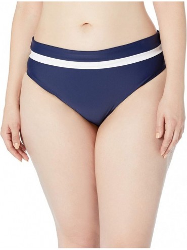 Tankinis Women's Plus Size Anya Cruise Foldeover Swim Bikini - Navy/White - C01879YO7RL $75.72